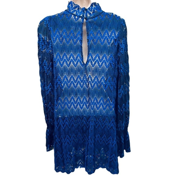 Nwt FREE PEOPLE Simone Lace Crochet Dress Blue size xs OB668240 - Picture 7 of 12